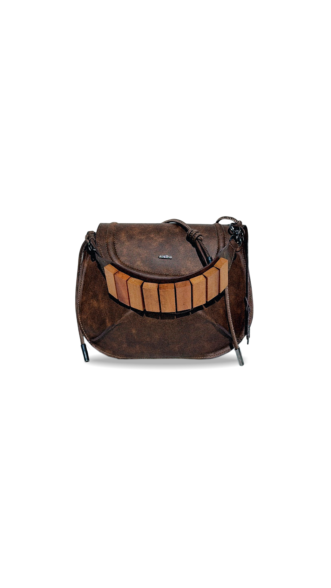 BOLSA CONCHA CAMADAS - marrom destroyed