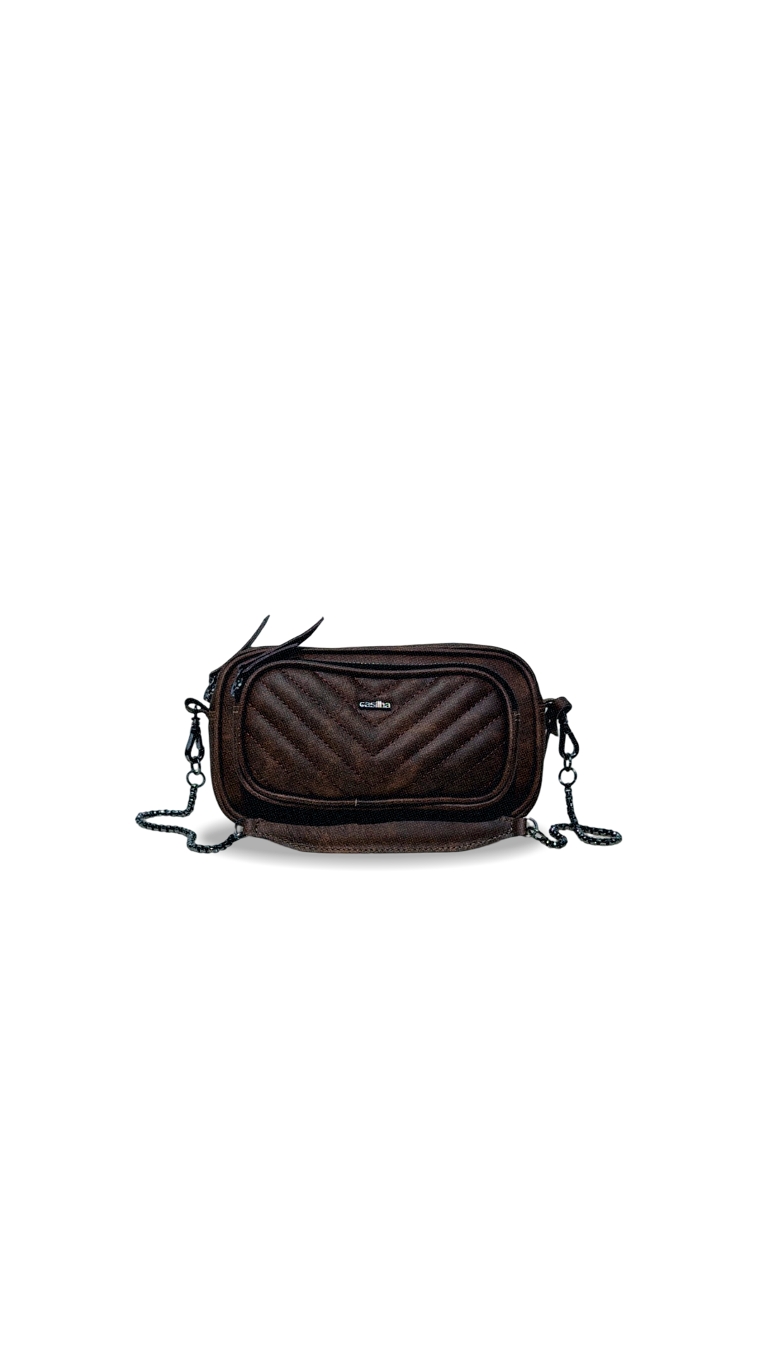 BOLSA DUO POCKET MINI - marrom destroyed