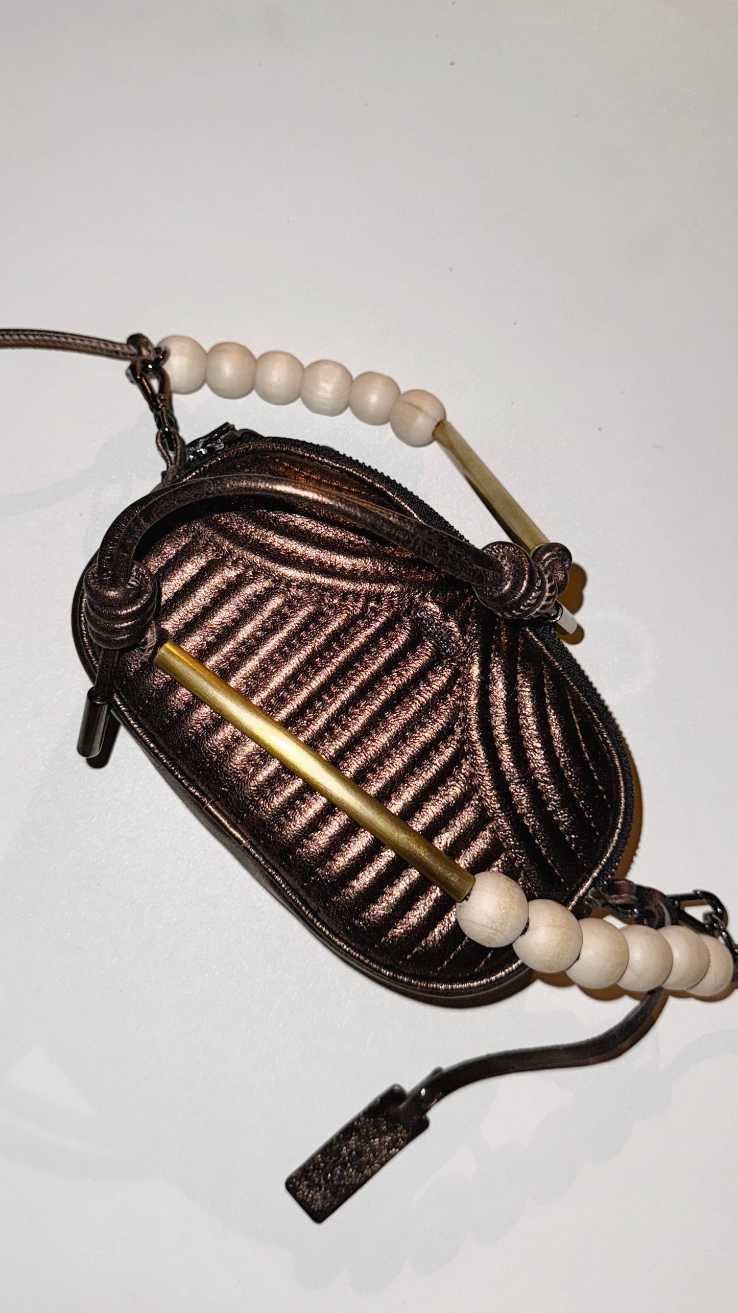 BOLSA ALEGRA - marrom metalizado