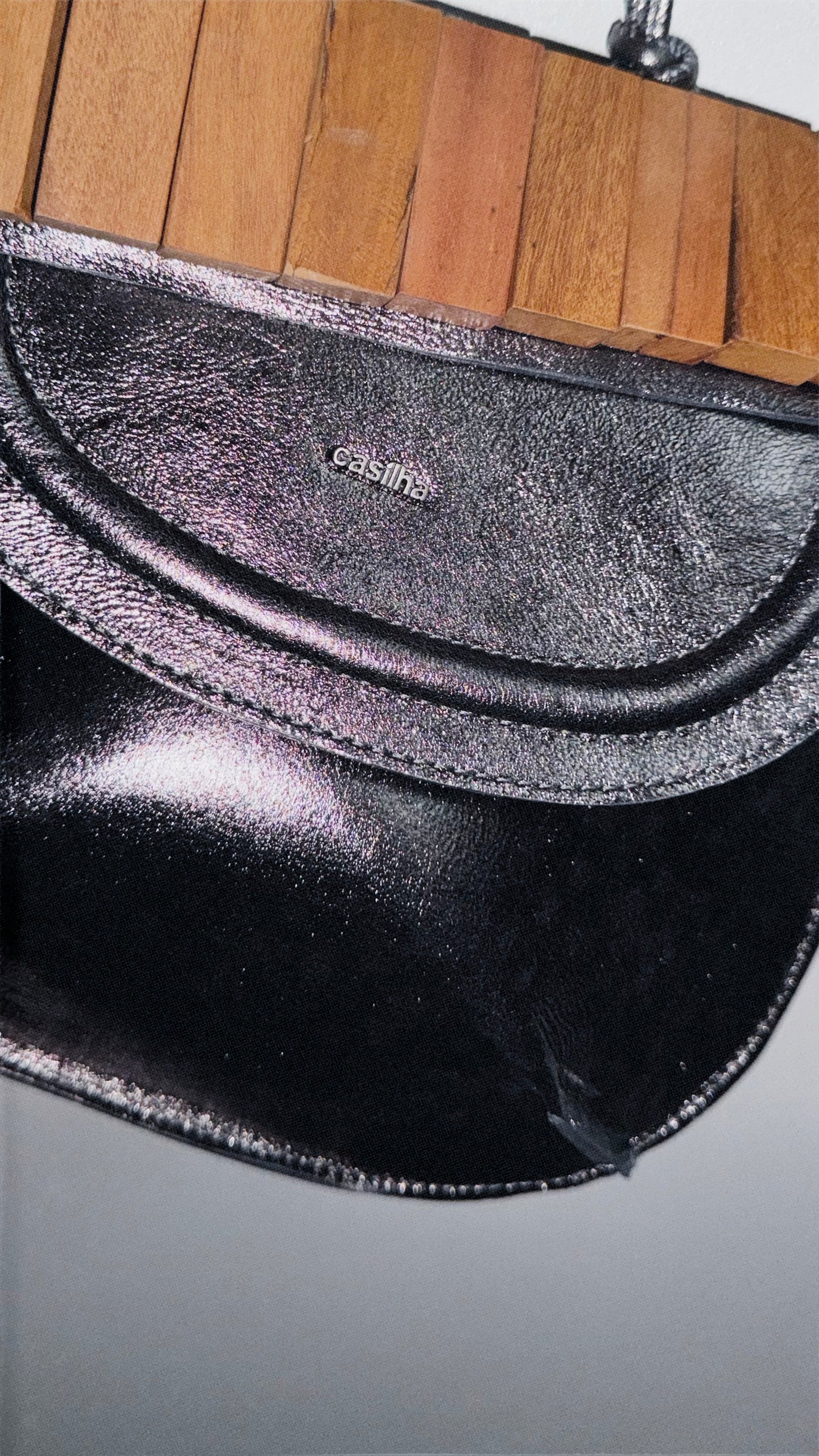 BOLSA CONCHA CAMADAS - grafite metalizado
