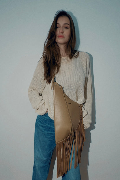 BOLSA CONCHA BOHO - oliva