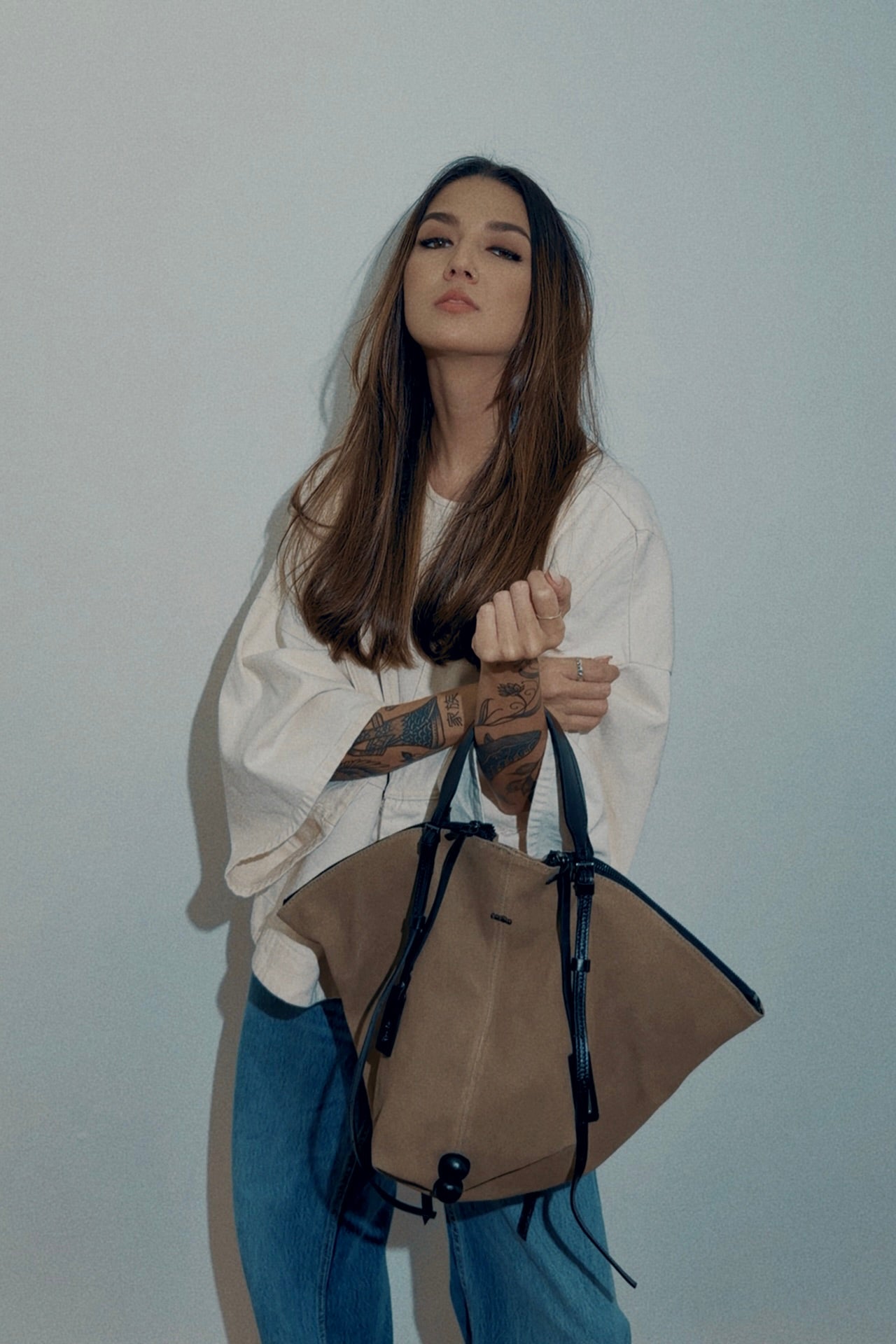 BOLSA BOTTOM - fendi e carvão