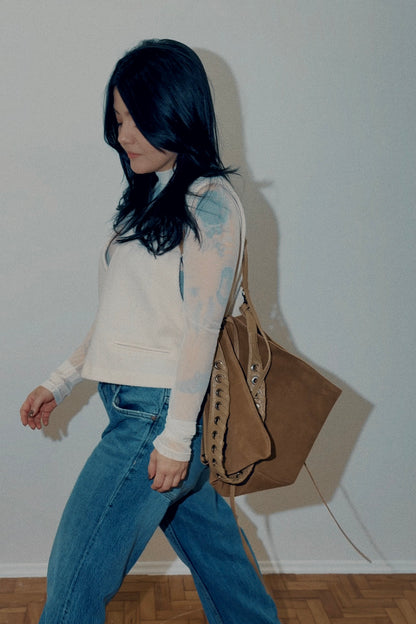 BOLSA FLOWER - noz e oliva