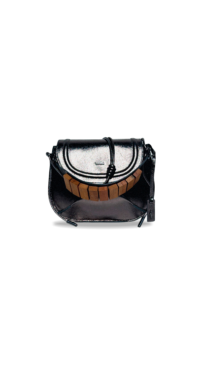 BOLSA CONCHA CAMADAS - grafite metalizado