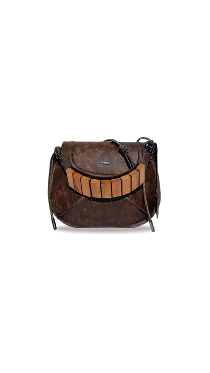 BOLSA CONCHA CAMADAS - marrom destroyed