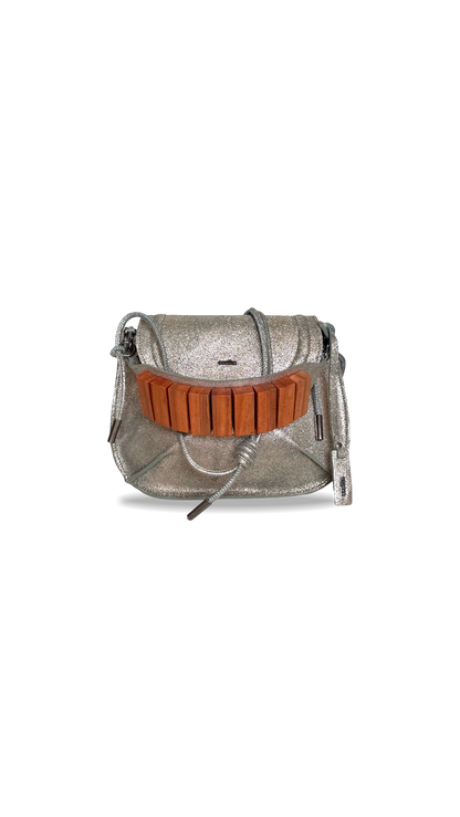 BOLSA CONCHA CAMADAS - verde army metalizado