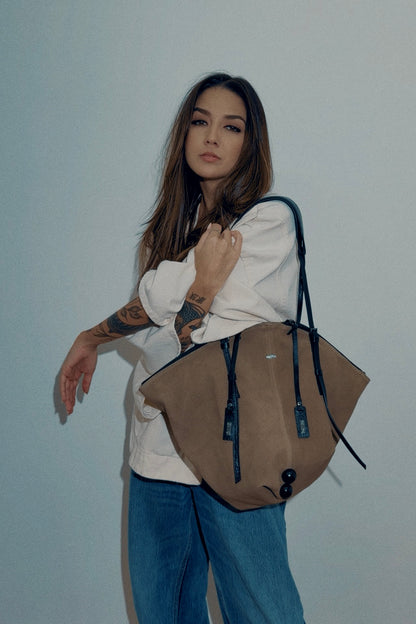 BOLSA BOTTOM - fendi e carvão