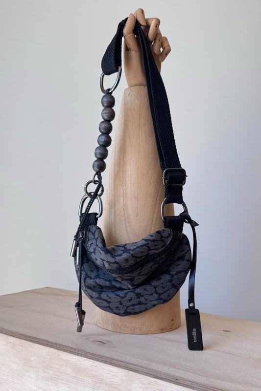 BOLSA CANOAR P - jeans black animal print