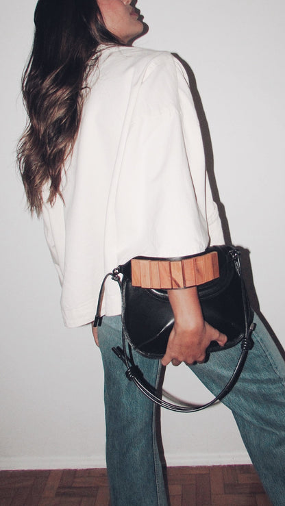 BOLSA CONCHA CAMADAS - carvão