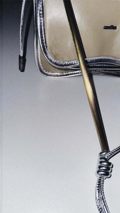 BOLSA CURVA LONG - verde cana e prata metalizado