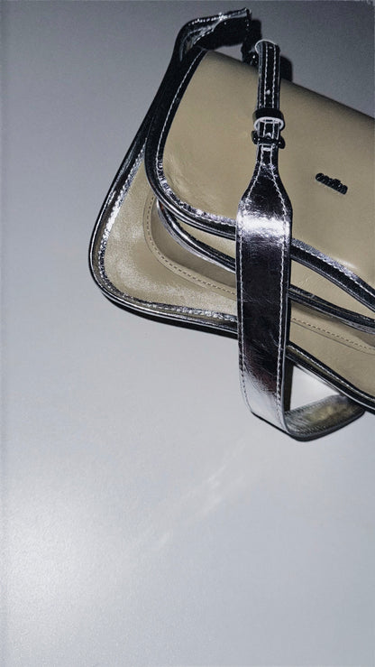 BOLSA CURVA LONG - verde cana e prata metalizado