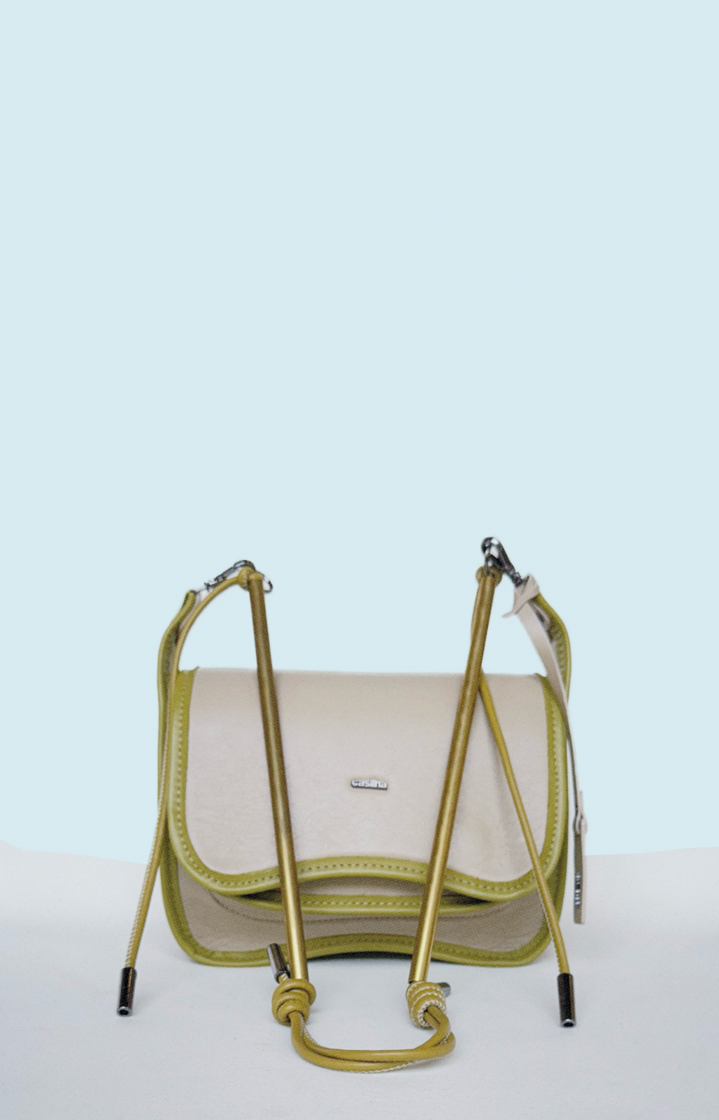 Bolsa Curva Long - off white e pistache